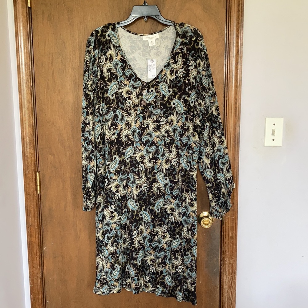 Relisted Skyes the Limit floral print smock detail dress soft w stretch boho 3X - Picture 9 of 17
